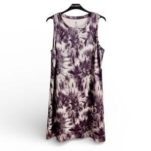 Gaiam Black Grey White Starburst Sleeveless Dress - PTP 20